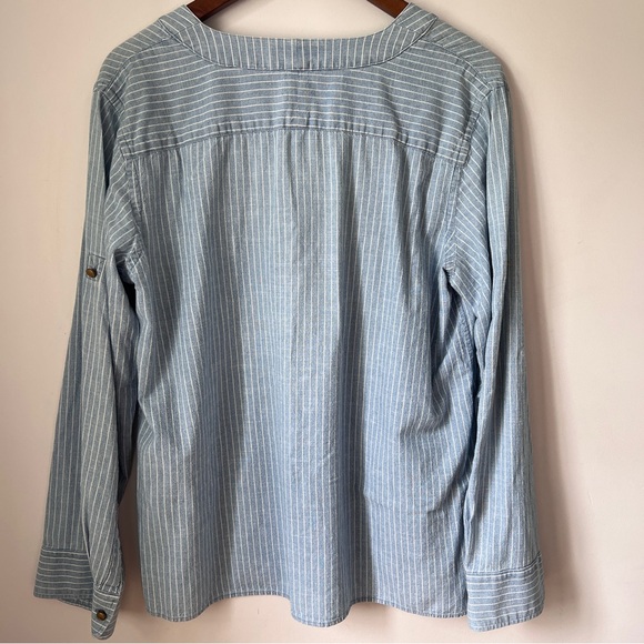 Ralph Lauren Jeans Company Top Longsleeve Roll Up Cotton Womens Size Large - Picture 5 of 9